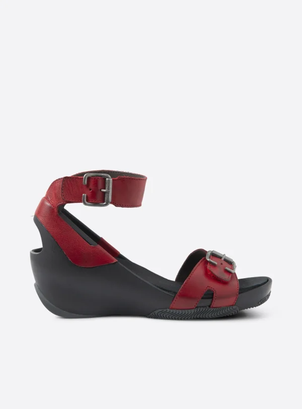 Wolky Eraza - rood leer Sandalen voor dames