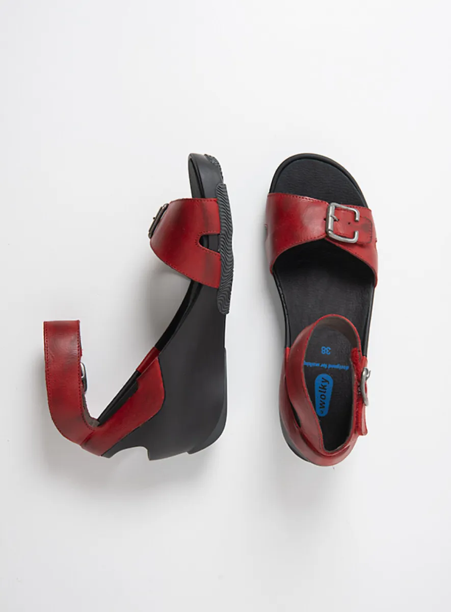 Wolky Sandalen 03777 Eraza 31500 rood leer
