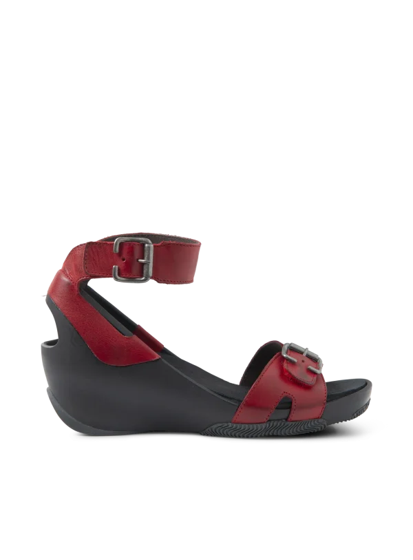 Wolky Eraza - rood leer Sandalen voor dames
