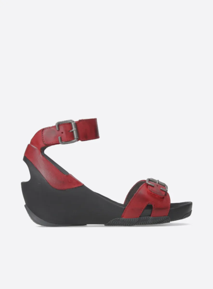 Wolky Eraza - rood leer Sandalen voor dames