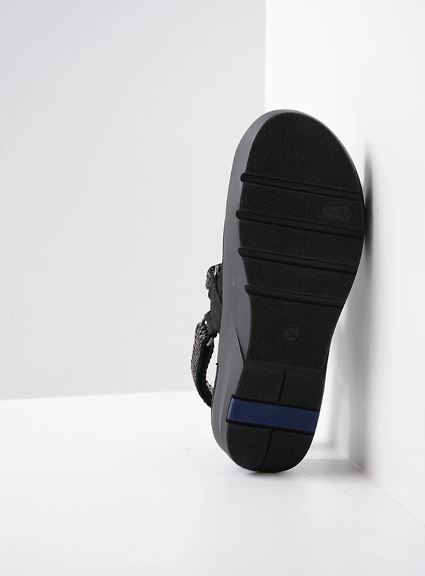 wolky sandalen 03925 lisse 11001 zwart nubuck sole