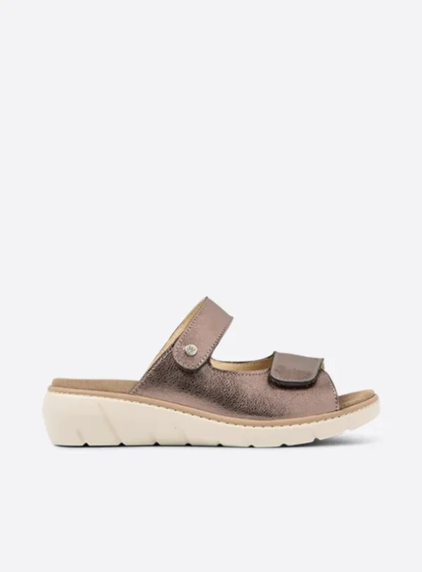 Wolky Cyprus - brons metallic leer Slippers voor dames