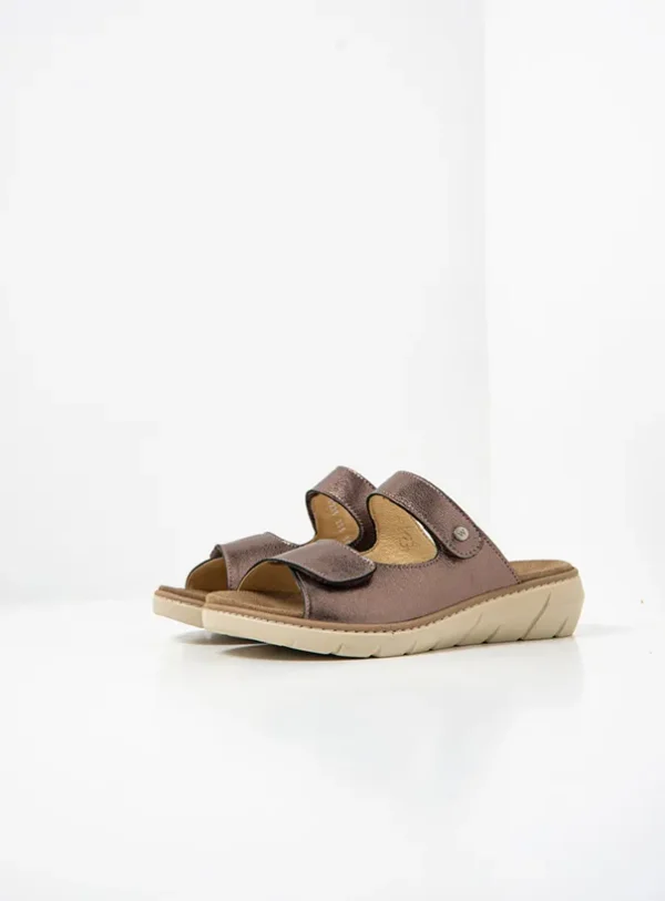 Wolky Cyprus - brons metallic leer Slippers voor dames