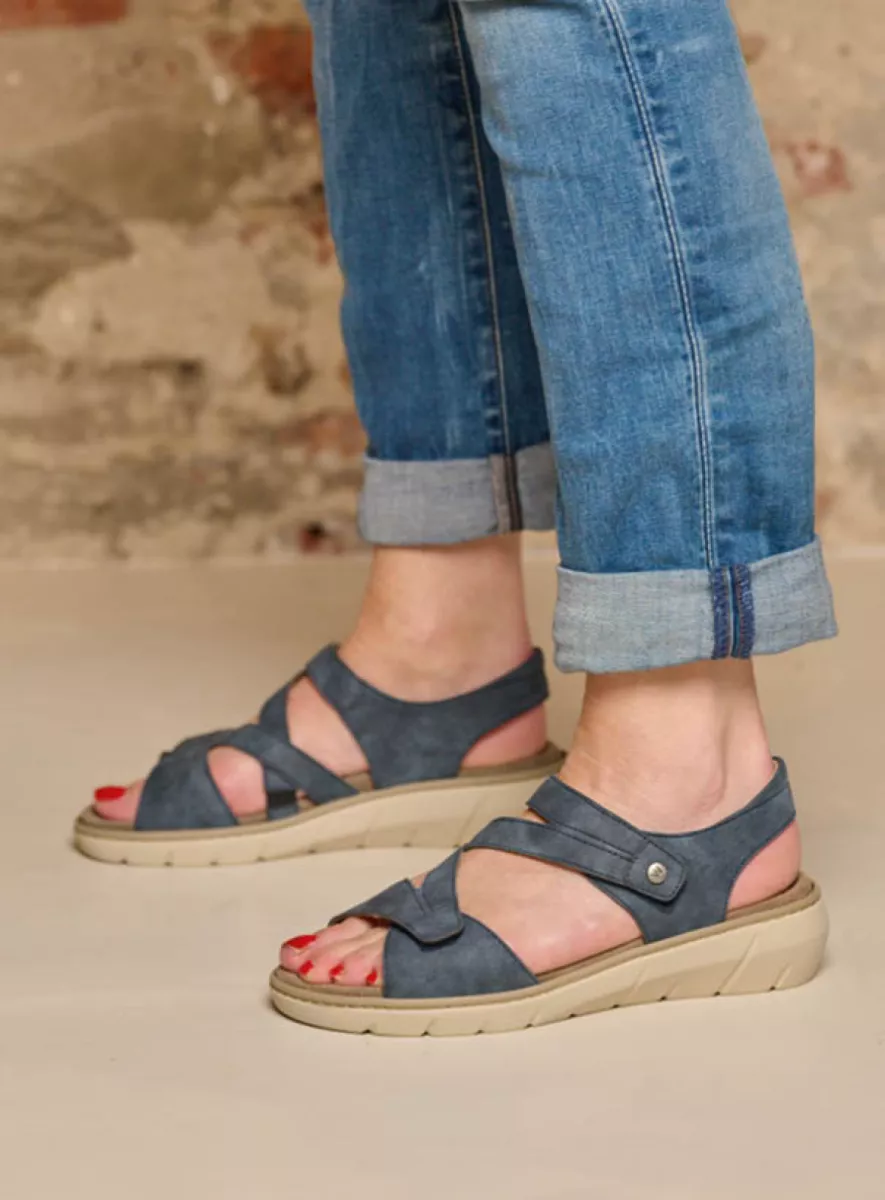 Wolky Sandalen 04106 Ikaria 05820 denimblauw vegan biocare