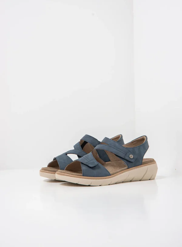 Wolky Ikaria - denimblauw vegan biocare Sandalen voor dames