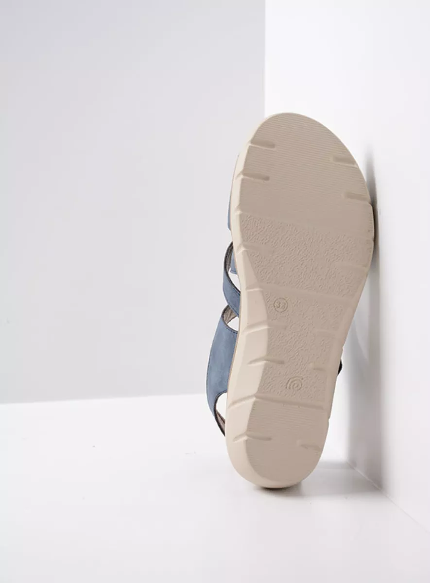 Wolky Sandalen 04106 Ikaria 05820 denimblauw vegan biocare
