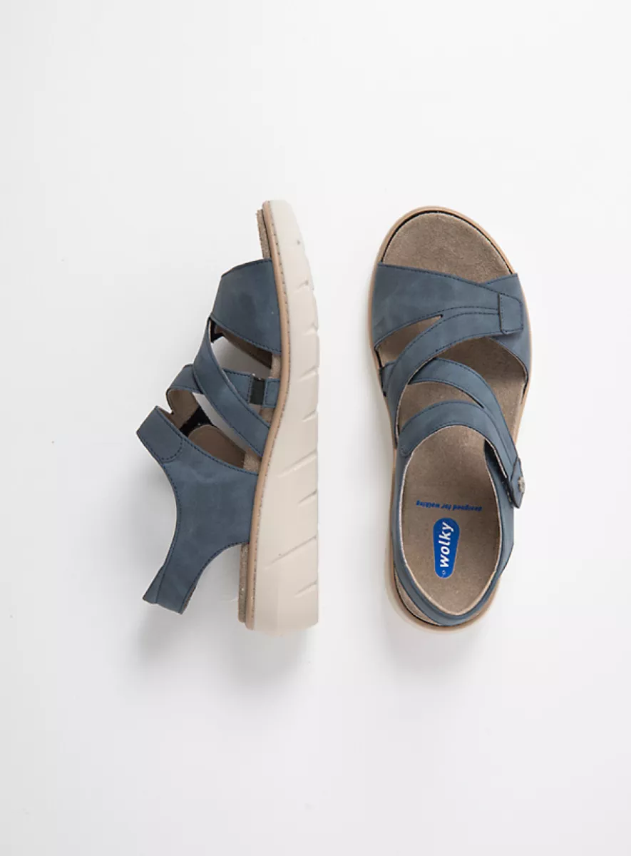 Wolky Sandalen 04106 Ikaria 05820 denimblauw vegan biocare