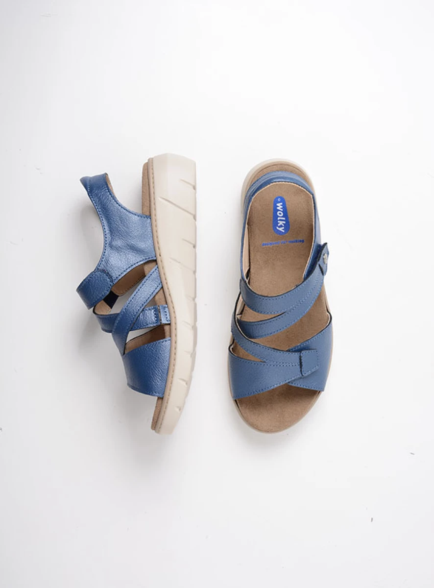 Wolky Sandalen 04106 Ikaria 32870 blauw leer