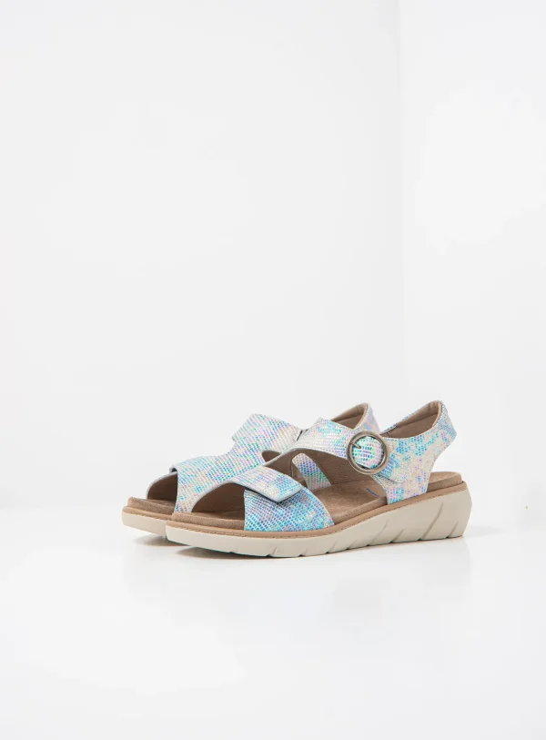 Wolky Leros - multi metallic leer Sandalen voor dames
