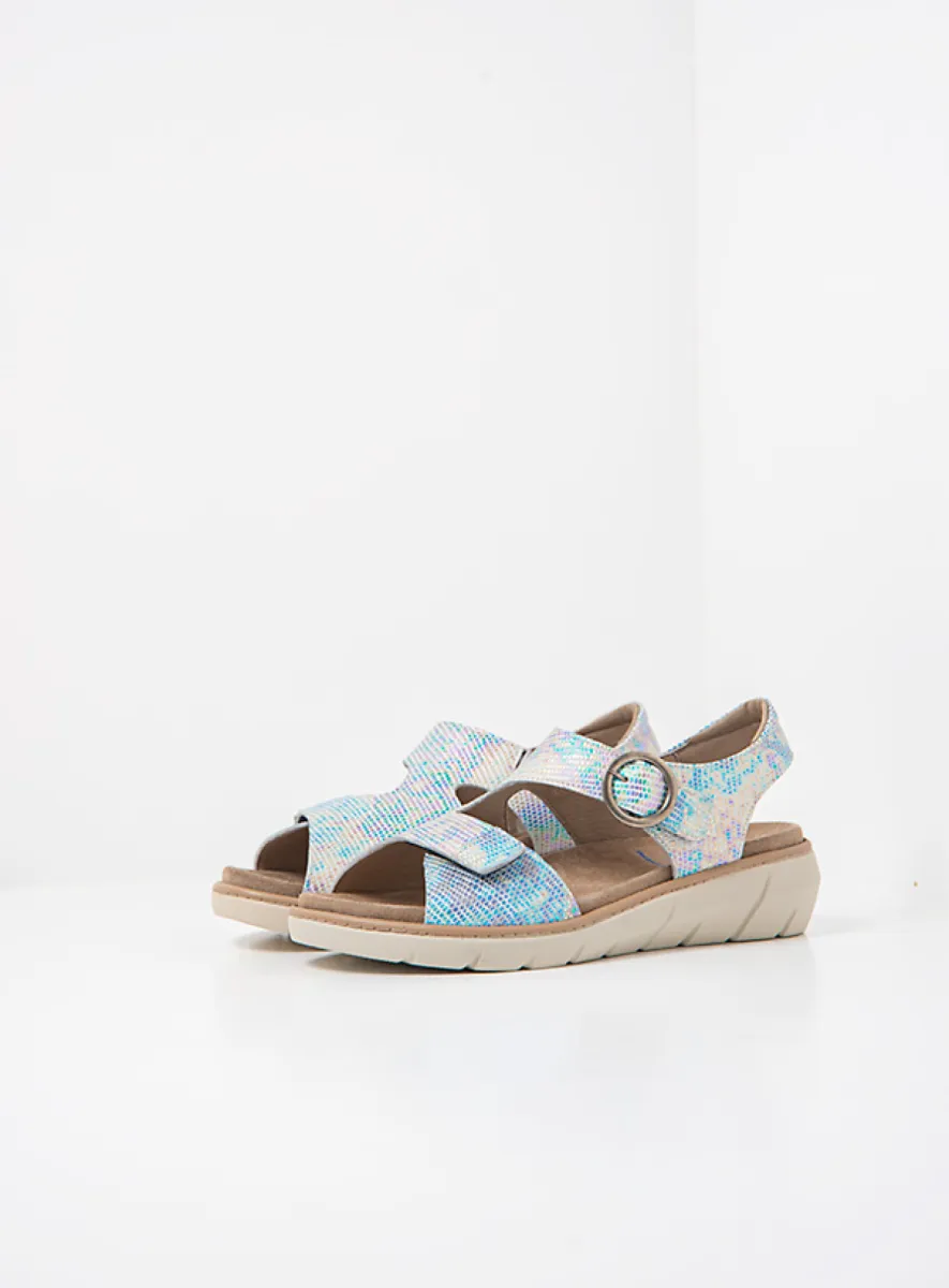 Wolky Leros - multi metallic leer Sandalen voor dames