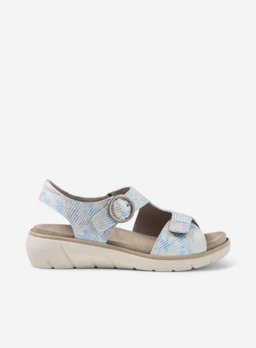 Wolky Leros - multi metallic leer Sandalen voor dames