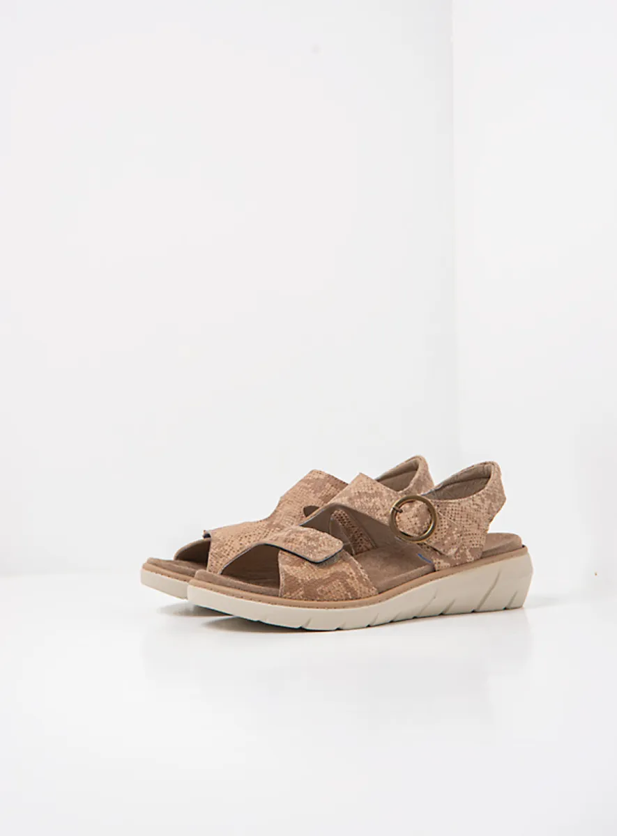 Wolky Leros - beige leer Sandalen voor dames