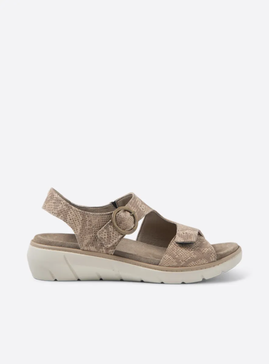 Wolky Leros - beige leer Sandalen voor dames
