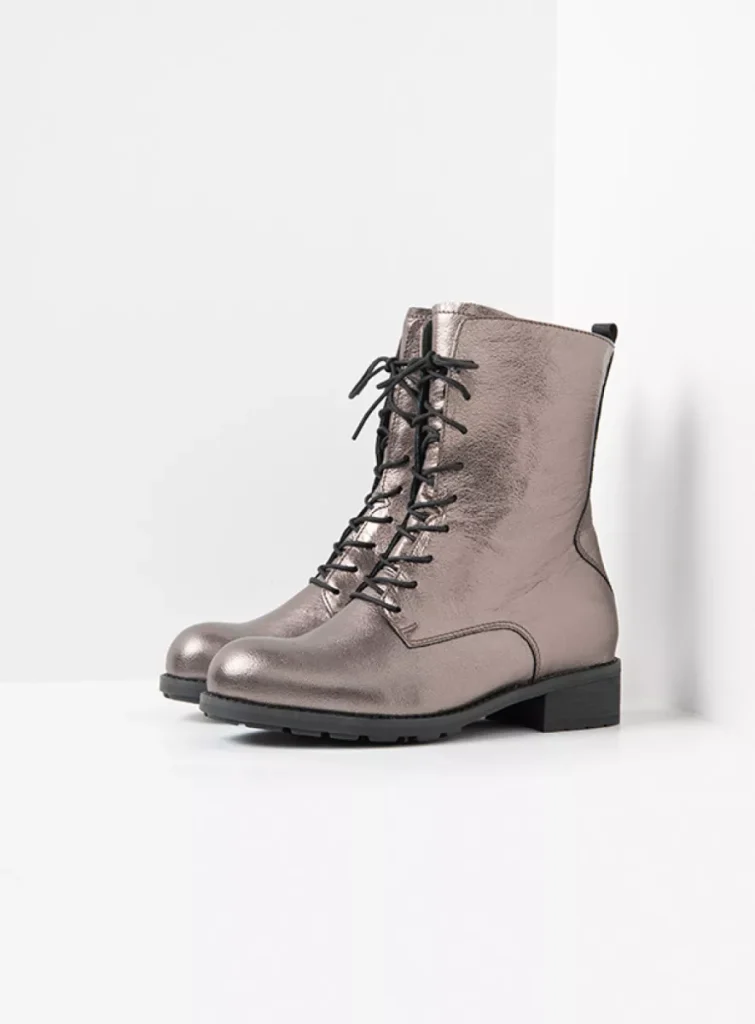 Wolky Halfhoge laarzen 04449 Emery XW 23203 lood metallic leer