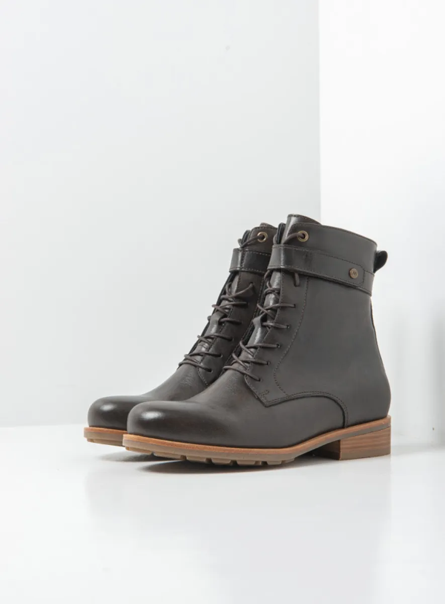 Wolky Sutton - bruin leer Biker boots voor dames