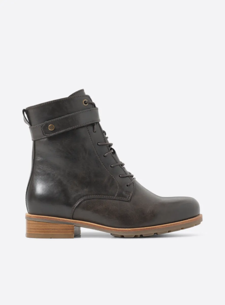 Wolky Sutton - bruin leer Biker boots voor dames