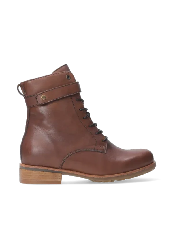 Wolky Sutton - cognac leer Veterlaarzen voor dames