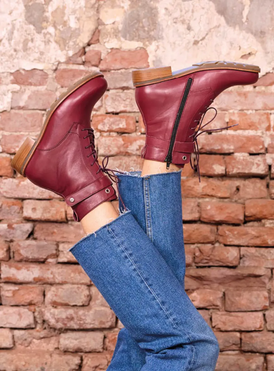 Wolky Biker boots 04485 Sutton 20551 bordeauxrood leer
