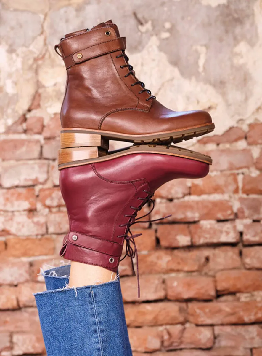 Wolky Biker boots 04485 Sutton 20551 bordeauxrood leer