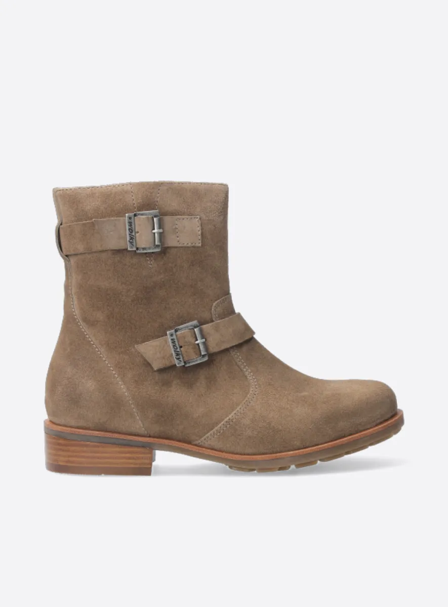 Wolky Devon - beige geolied suede Enkellaarsjes voor dames