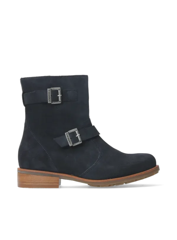 Wolky Devon - blauw geolied suede Enkellaarsjes voor dames