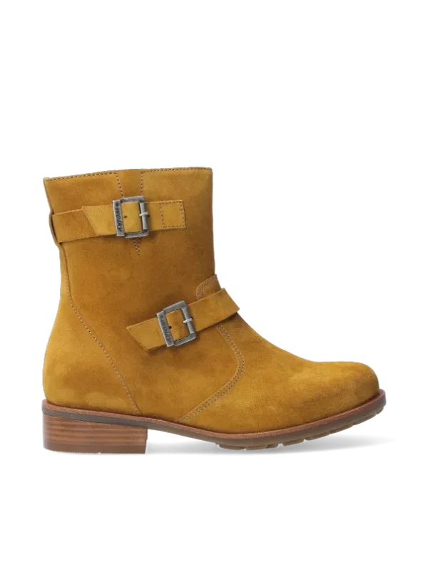 Wolky Devon - oker geolied suede Enkellaarsjes voor dames