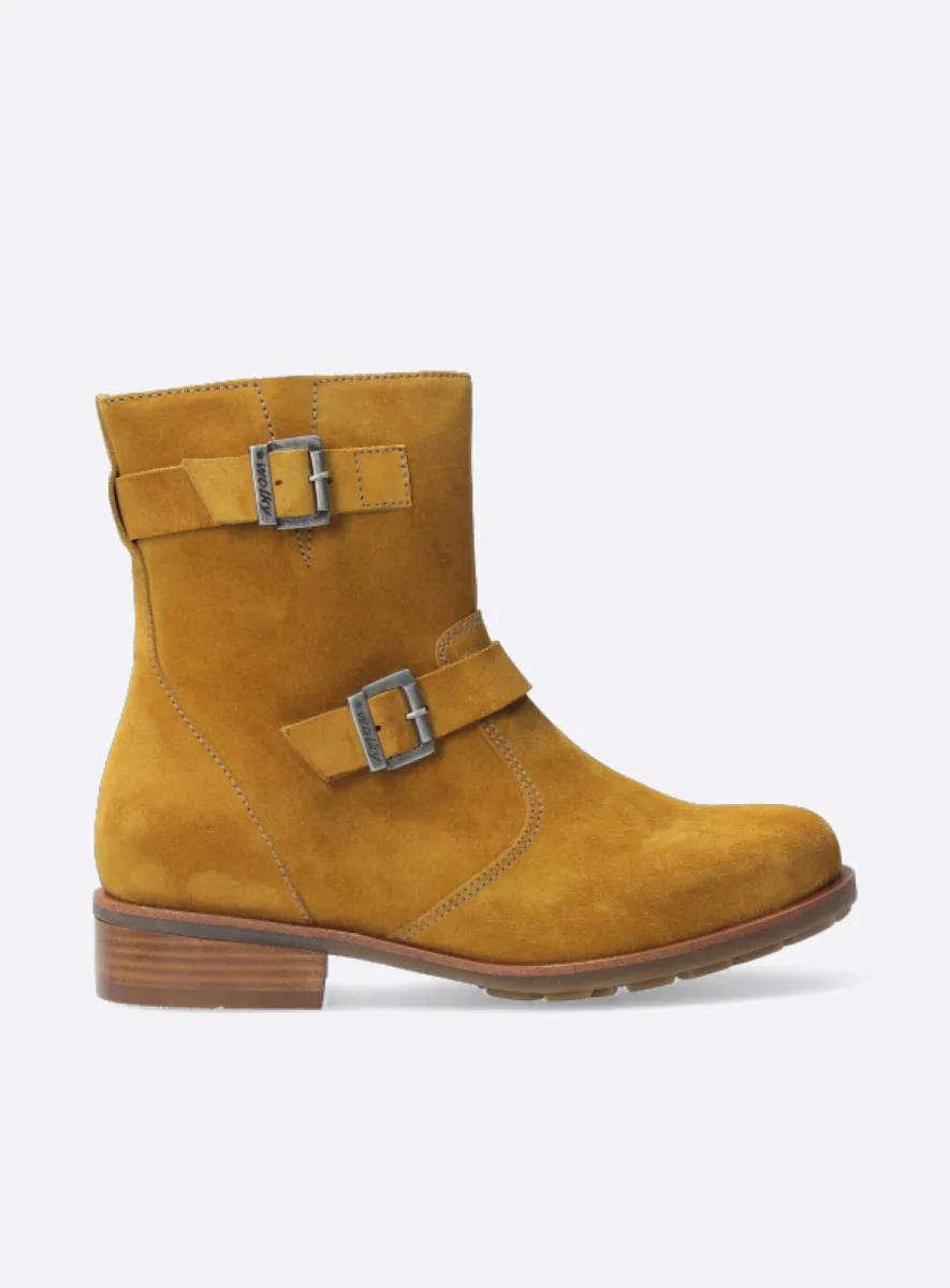 Wolky Devon - oker geolied suede Enkellaarsjes voor dames