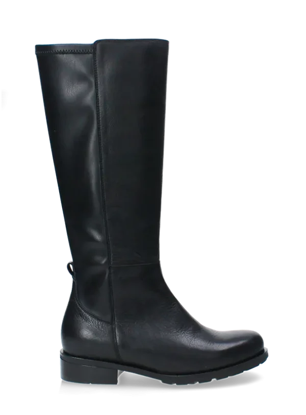 Wolky Hampton - zwart stretch combi leer Laarzen voor dames