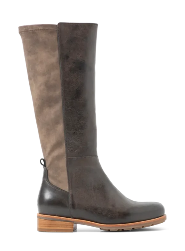 Wolky Hampton - bruin stretch combi leer Laarzen voor dames