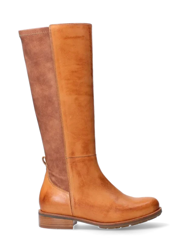 Wolky Hampton - karamel stretch combi leer Laarzen voor dames