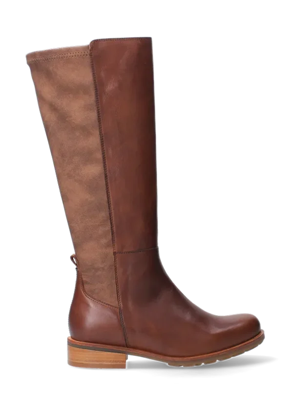 Wolky Hampton - cognac stretch combi leer Laarzen voor dames