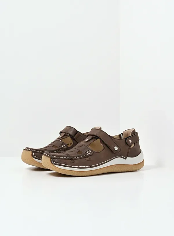 Wolky Esperanza - cederbruin leer Bandschoenen voor dames