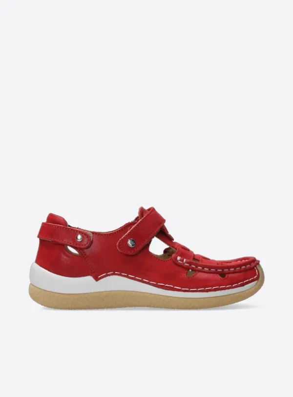 Wolky Esperanza - rood effectleer Bandschoenen voor dames
