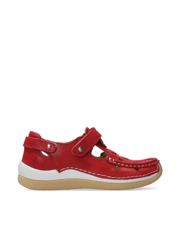 Wolky Esperanza - rood effectleer Bandschoenen voor dames