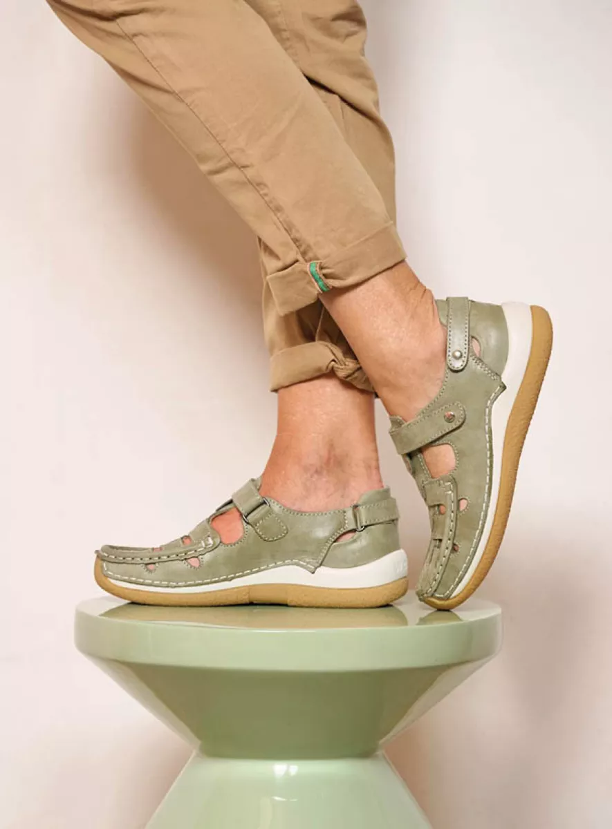 Wolky Comfortschoenen 04528 Esperanza 36701 saliegroen effectleer