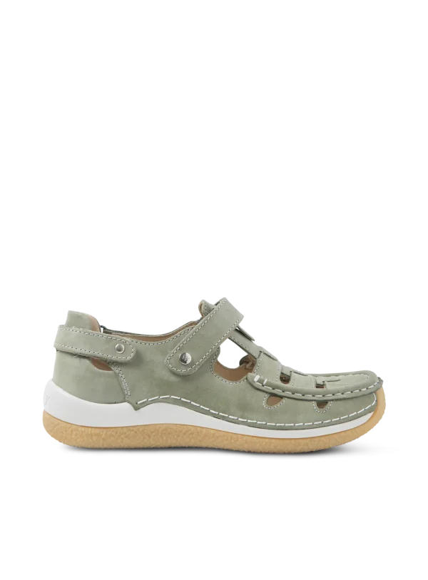 Wolky Esperanza - saliegroen effectleer Bandschoenen voor dames