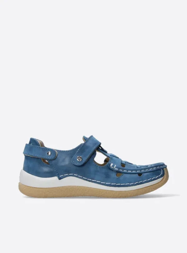 Wolky Esperanza - blauw effectleer Bandschoenen voor dames