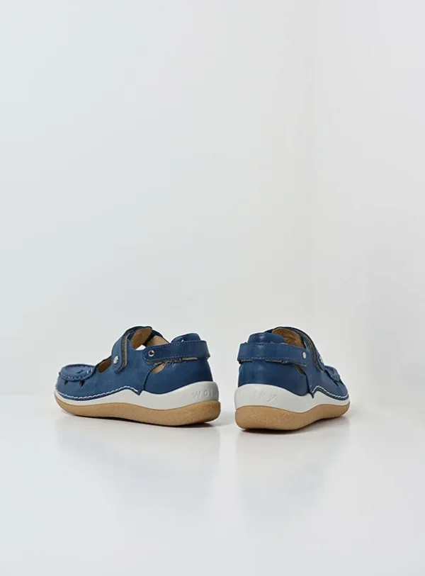 Wolky Esperanza - blauw effectleer Bandschoenen voor dames