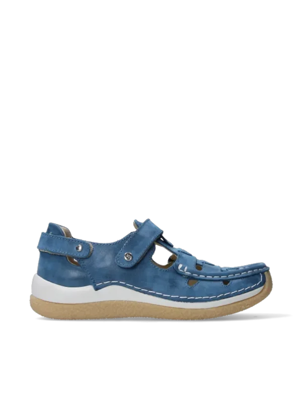 Wolky Esperanza - blauw effectleer Bandschoenen voor dames
