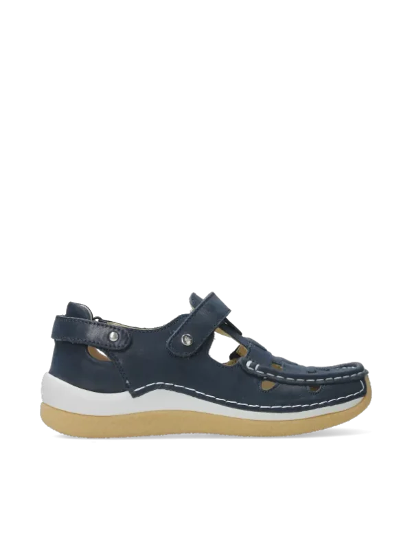 Wolky Esperanza - denimblauw effectleer Bandschoenen voor dames