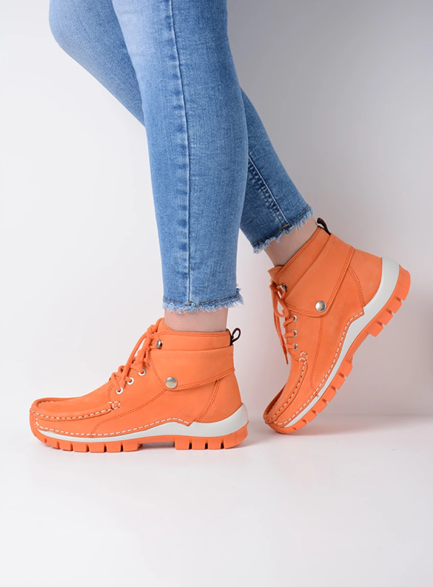 wolky hoge veterschoenen 04700 jump summer 10557 oranje nubuck sfeer