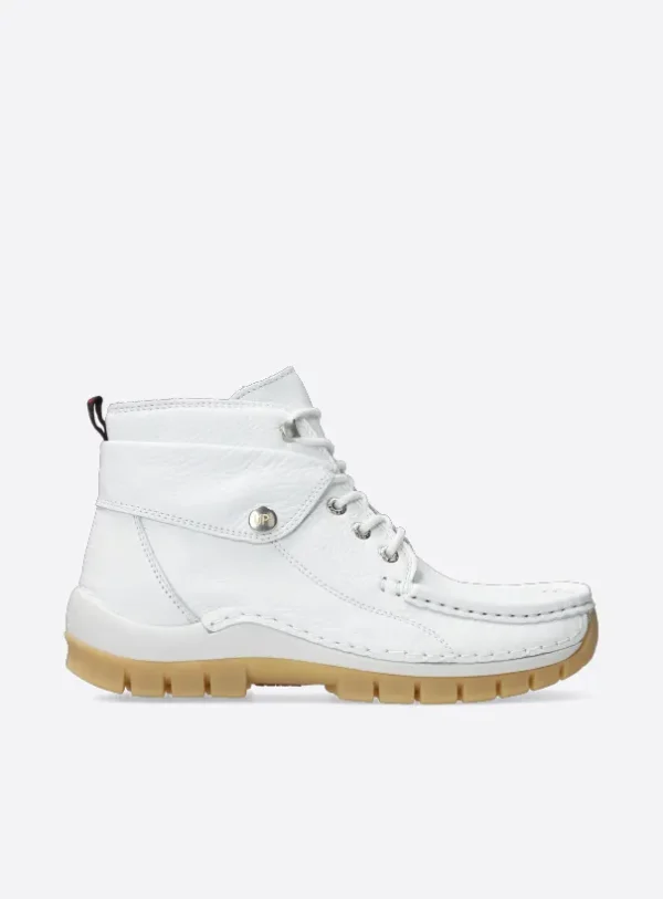 Wolky Jump Summer - wit leer Hoge veterschoenen voor dames