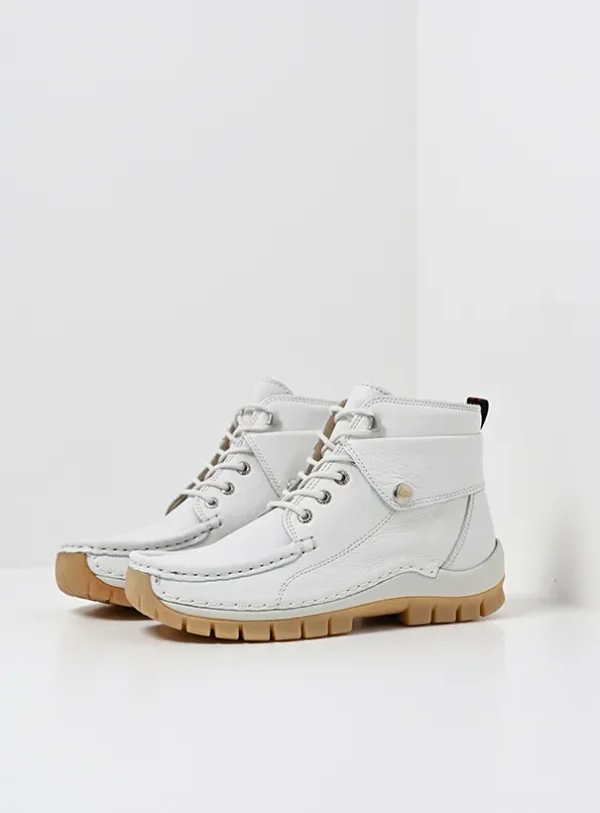 Wolky Jump Summer - wit leer Hoge veterschoenen voor dames