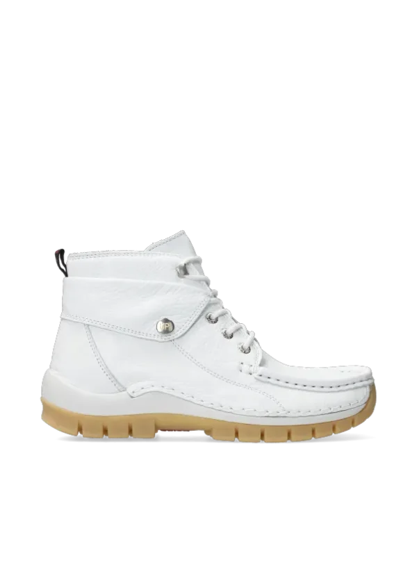 Wolky Jump Summer - wit leer Hoge veterschoenen voor dames