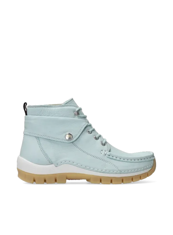 Wolky Jump Summer - lichtblauw leer Hoge veterschoenen voor dames
