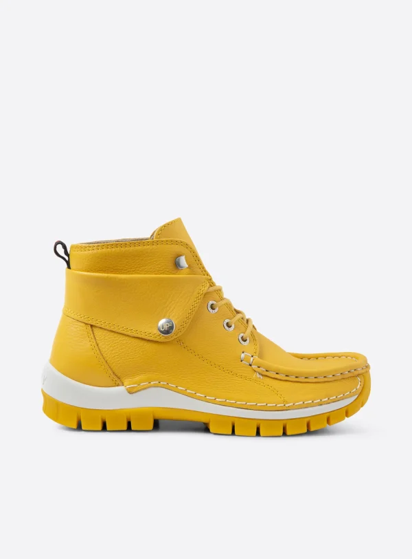 Wolky Jump Summer - geel leer Hoge veterschoenen voor dames