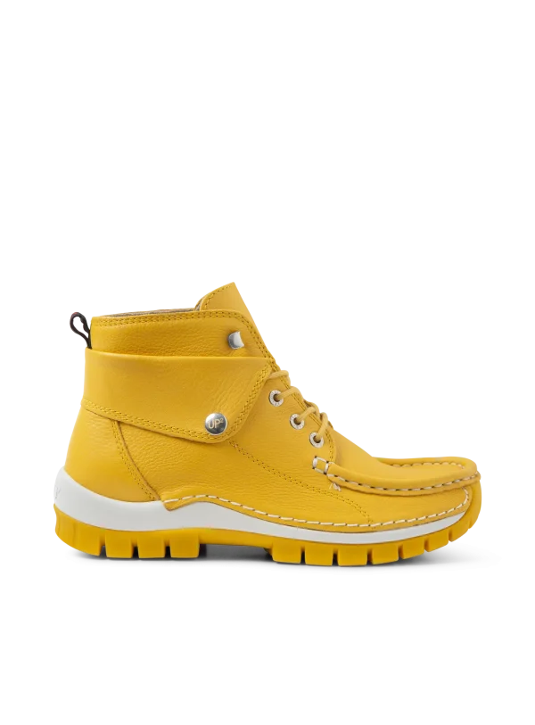 Wolky Jump Summer - geel leer Hoge veterschoenen voor dames