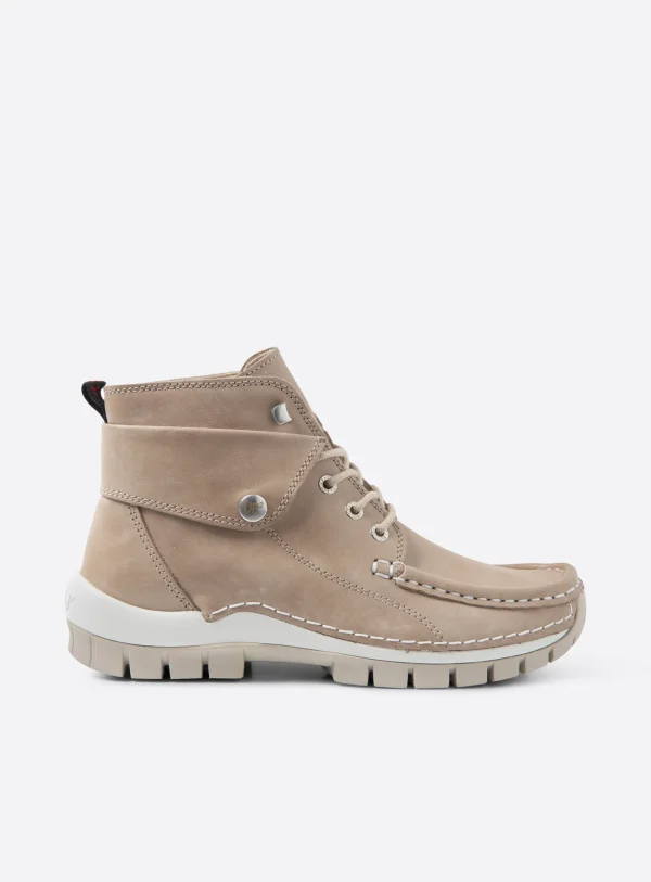 Wolky Jump Summer - safari effectleer Hoge veterschoenen voor dames