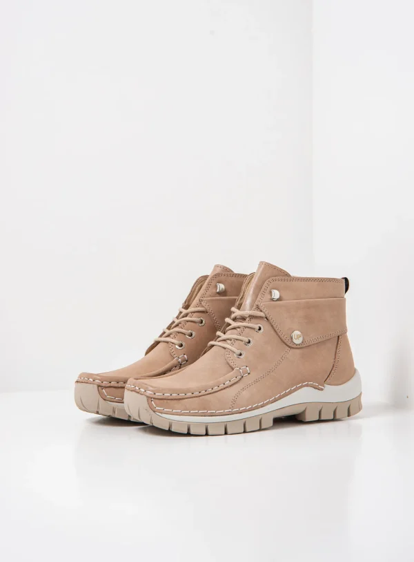Wolky Jump Summer - safari effectleer Hoge veterschoenen voor dames