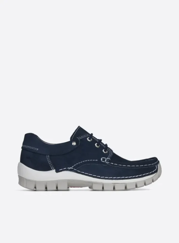 Wolky Fly Summer - denim nubuck Veterschoenen voor dames
